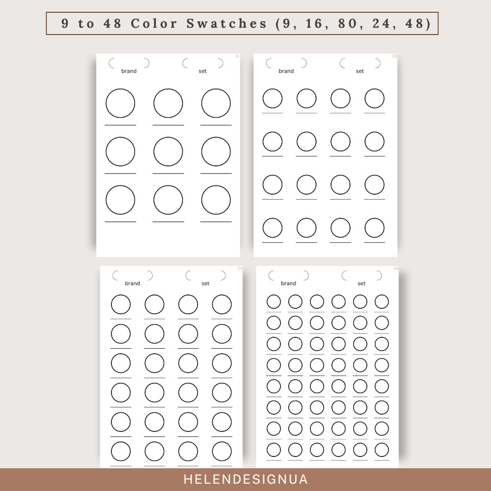 Color Swatch Chart Blank Color Chart Printable Color Swatch Template ...