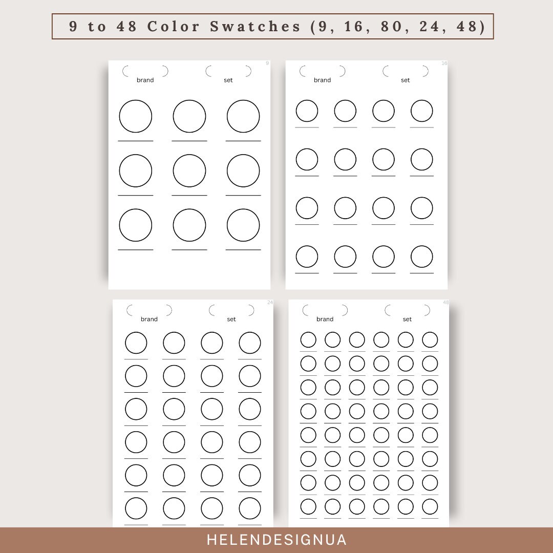 Color Swatch Chart Blank Color Chart Printable Color Swatch Template ...