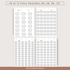 Color Swatch Chart Blank Color Chart Printable Color Swatch Template ...