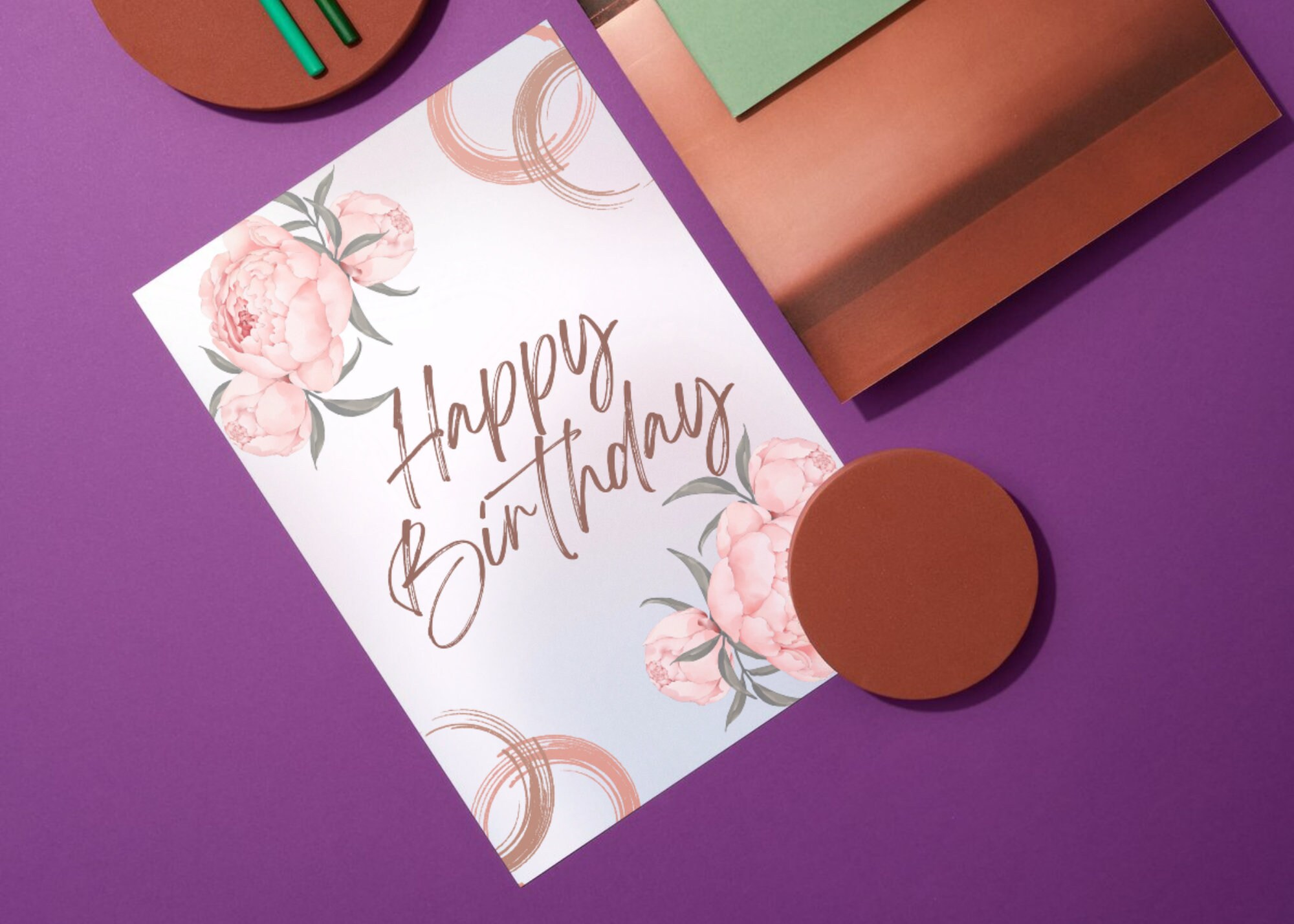 Flower Happy Birthday Card DIGITAL Download Printable Birthday Card ...