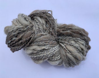 Alpaca Mohair /& Shetland Blend Shimmery Dark Gray Handspun Yarn