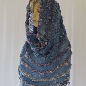 Blue/Pink Cowl and Snood Pattern One Size Fits All image 1