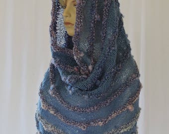 Blue/Pink Cowl and Snood Pattern One Size Fits All