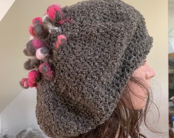 Double Knotted Crochet Slouch Hat Pattern