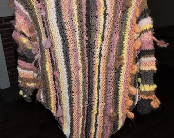 Freeform Art Yarn Poncho Triangular Poncho Pattern