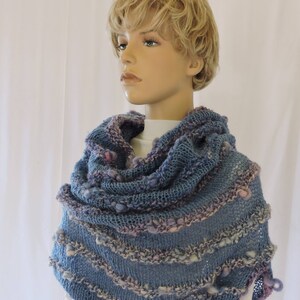 Blue/Pink Cowl and Snood Pattern One Size Fits All image 2