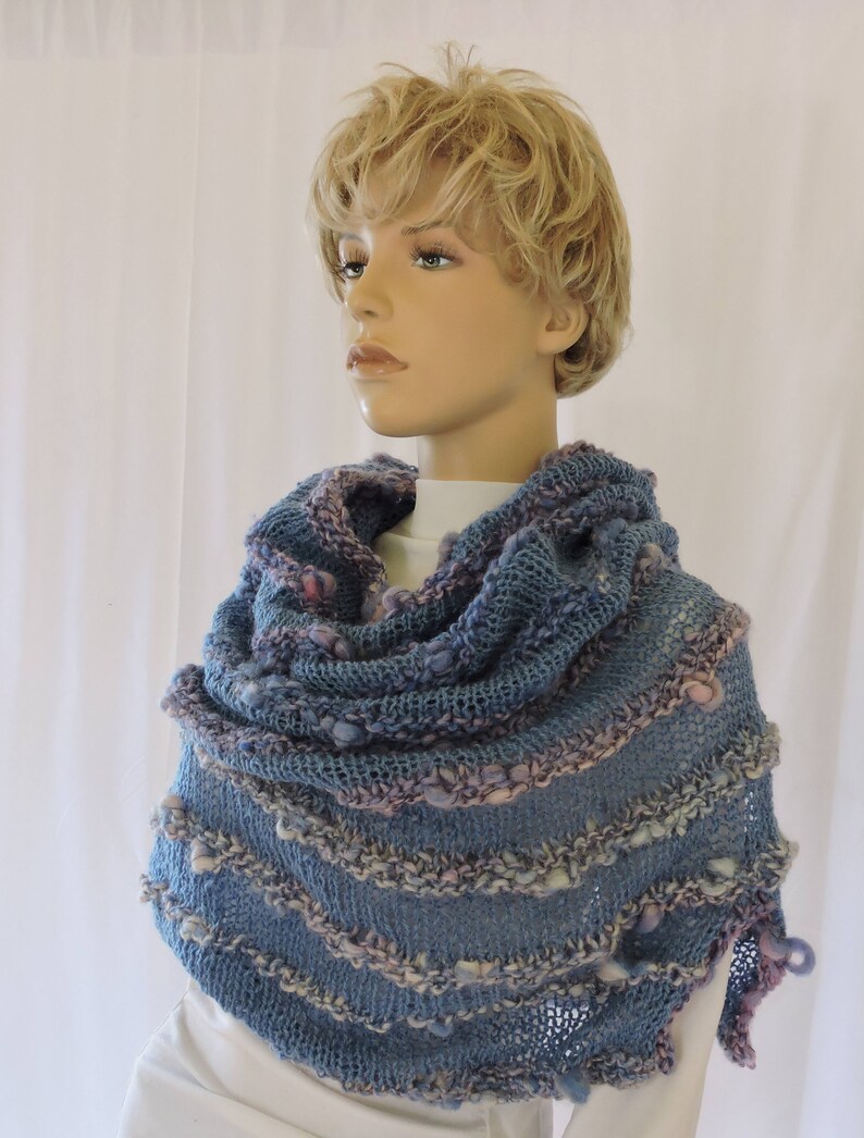 Blue/Pink Cowl and Snood Pattern One Size Fits All image 2