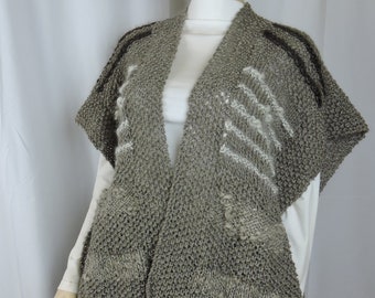 Gray Worsted Weight Ruana Shawl Pattern* One Size Fits All