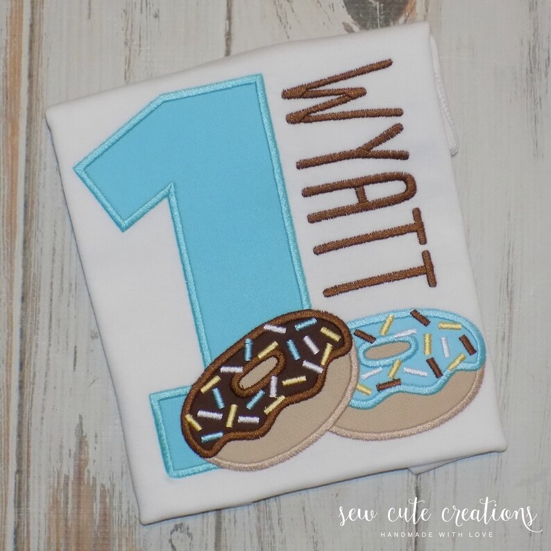 Donut Birthday shirt, Donut Party Outfit, Donut Grow up, 1st 2nd 3rd 4th 5th 6th 7th 8th 9th birthday, Sew Cute Creations image 3