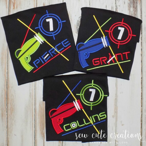 Laser tag birthday shirt for boys or girls personalized - Laser tag birthday outfit - Laser gun - 4th 5th 6th birthday - Sew Cute Creations Il_570xn