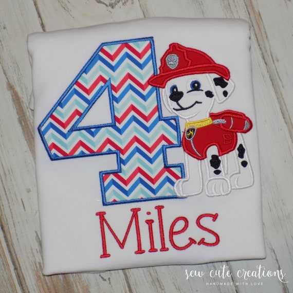 Marshall Paw Patrol Birthday shirt - Marshall birthday outfit - Paw Patrol outfit - sew cute creations Il_570xn