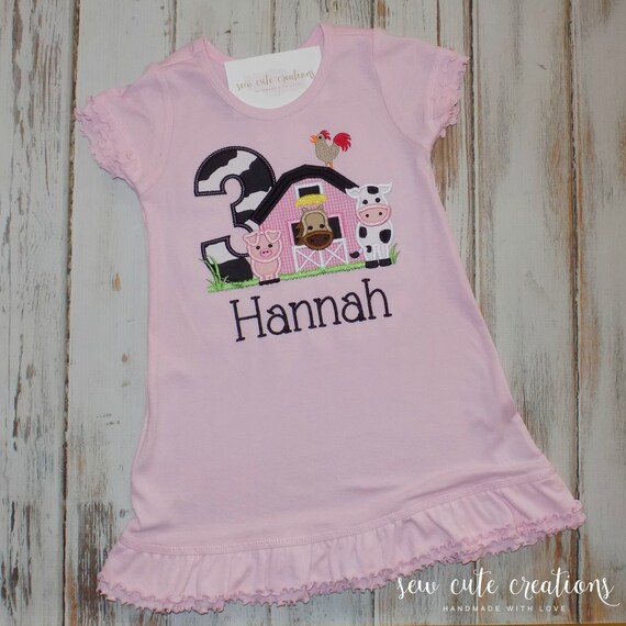 Farm birthday dress for girls - Farm Barn Birthday dress - Farm Birthday outfit - Birthday 1-6 - 1st 2nd 3rd birthday - Sew cute creations Il_570xn