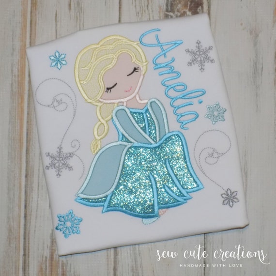 Elsa Inspired shirt - Elsa Inspired outfit - Winter Birthday - Princess birthday outfit - 2nd 3rd 4th 5th 6th birthday - sew cute creations Il_570xn