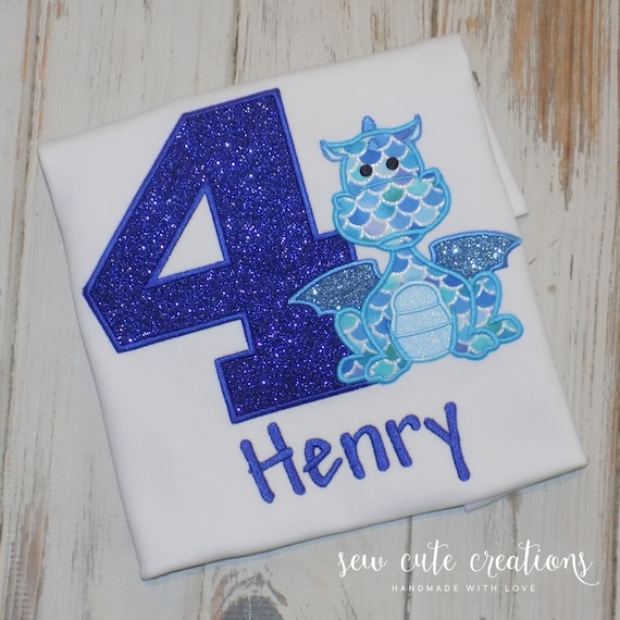 Dragon Birthday Shirt for boys or girls - Dragon birthday outfit - Fairy tale - 1st 2nd birthday - 3rd 4th birthday - Sew Cute Creations Il_570xn