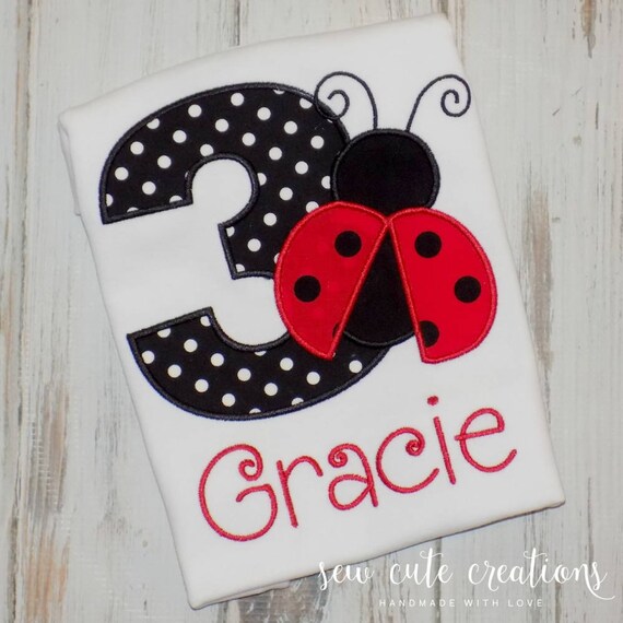 Ladybug birthday shirt - Ladybug Birthday outfit - Lady bug birthday- 1st birthday - 2nd birthday - 3rd 4th birthday - Sew cute creations Il_570xn