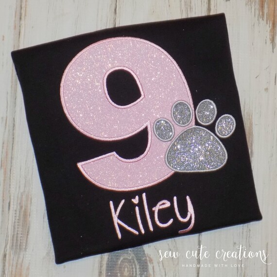 Puppy birthday Shirt for boys or girls - puppy birthday outfit - Paw Print - Dog Birthday shirt - sew cute creations Il_570xn