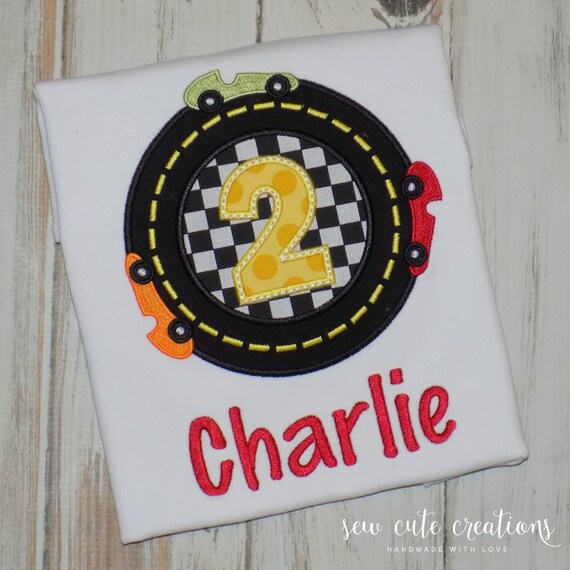 Race car birthday shirt - Indy Racing birthday shirt - Race Track - Race car outfit - 1st 2nd birthday - 3rd birthday - Sew Cute Creations Il_570xn