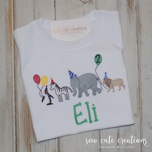 Zoo Animal Parade Birthday Shirt, Jungle Safari Party Outfit, Let&#39;s Get Wild party animal theme, 1st to 9th birthday tee, Sew cute creations