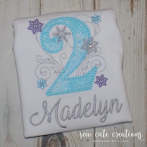 Snowflake Birthday Shirt, Winter ONEderland Outfit for Girls, 1st to 9th Birthday, Personalized Snow Birthday Shirt, Sew cute creations