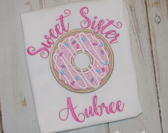 Sweet Sister Brother shirt, Sibling Donut birthday party outfit, Donut Grow Up, Two Sweet, Four ever Sweet, Sew Cute Creations