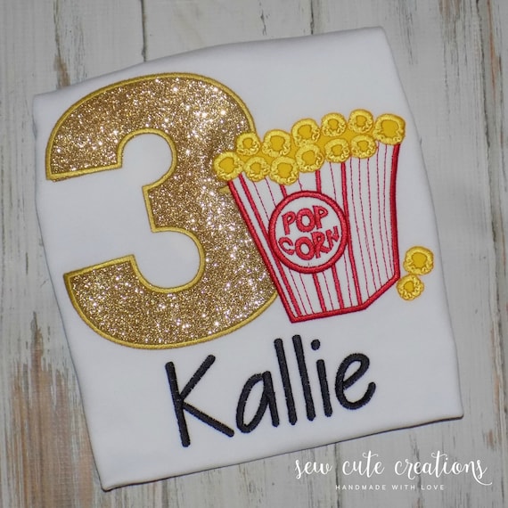 Movie Birthday Shirt for boys or girls - Hollywood Movie Birthday outfit - Movie Night - Movie Party shirt - Carnival - Sew cute creations Il_570xn