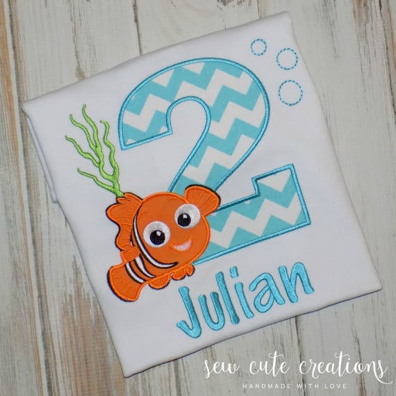 Nemo Birthday shirt for boys or girls - Nemo birthday outfit - Clown fish - Under the sea birthday - Ocean birthday - sew cute creations Il_570xn