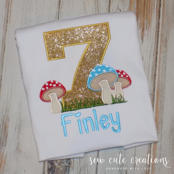 Mushroom birthday shirt, Enchanted Forest Birthday, Forest Mushroom outfit, 1st 2nd 3rd 4th 5th 6th 7th 8th 9th birthday, Sew Cute Creations Il_570xn