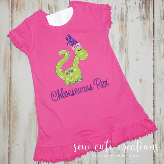 Princess Dinosaur Birthday Dress - Princess dinosaur outfit - Girl Dinosaur dress - Girl Dinosaur outfit - Sew cute creations Il_570xn