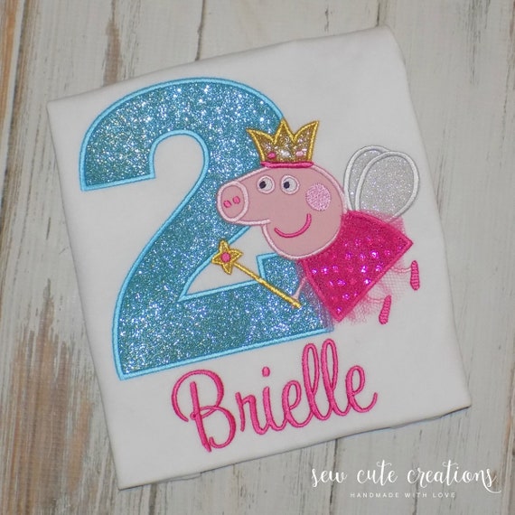 Peppa Pig Girl Birthday shirt Personalized - Peppa Pig birthday outfit - Peppa Pig Fairy outfit - Peppa pig party - Sew cute creations Il_570xn