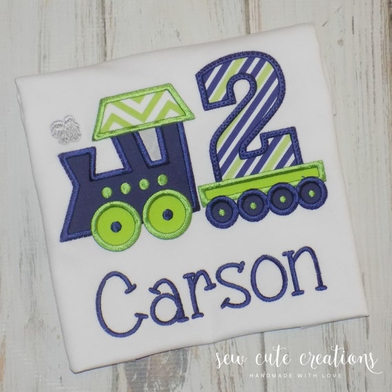 Train Birthday Shirt for boys or girls - Train Birthday outfit - Conductor birthday - 1st birthday, 2nd 3rd birthday - Sew cute creations Il_570xn