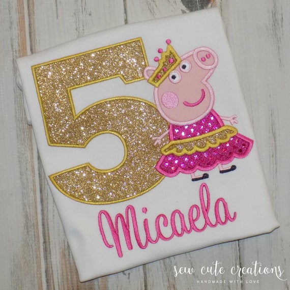 Peppa Pig Birthday Shirt - Peppa Pig birthday outfit - Peppa pig Princess - Peppa pig party shirt - sew cute creations Il_570xn