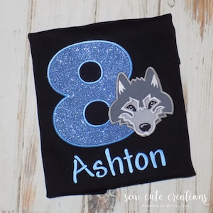 Wolf Birthday Shirt boy girl, Wolf party outfit, Woodland Animal, 3rd 4th 5th 6th 7th 8th 9th 10th birthday, Sew cute creations