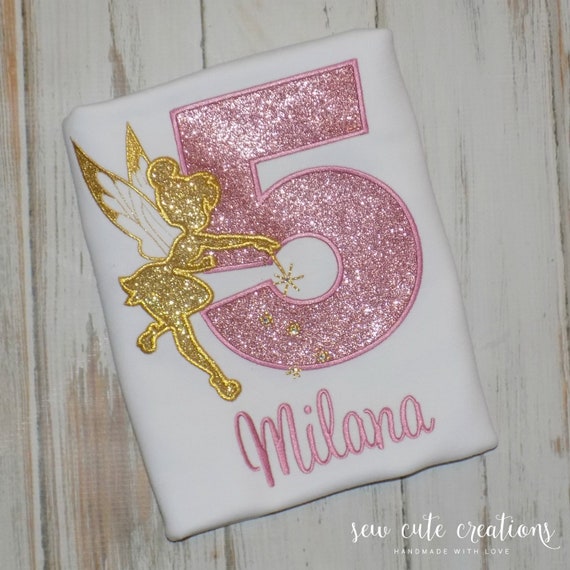 Tinkerbell Girl Birthday shirt Personalized - Tinkerbell birthday outfit - Fairy Birthday - Fairy outfit - Disney trip - Sew cute creations Il_570xn