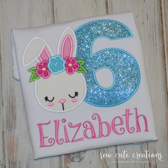 Bunny birthday shirt for girls - Girl Rabbit birthday outfit - Some bunny's Birthday - 4th birthday - 5th 6th birthday - Sew Cute Creations Il_570xn