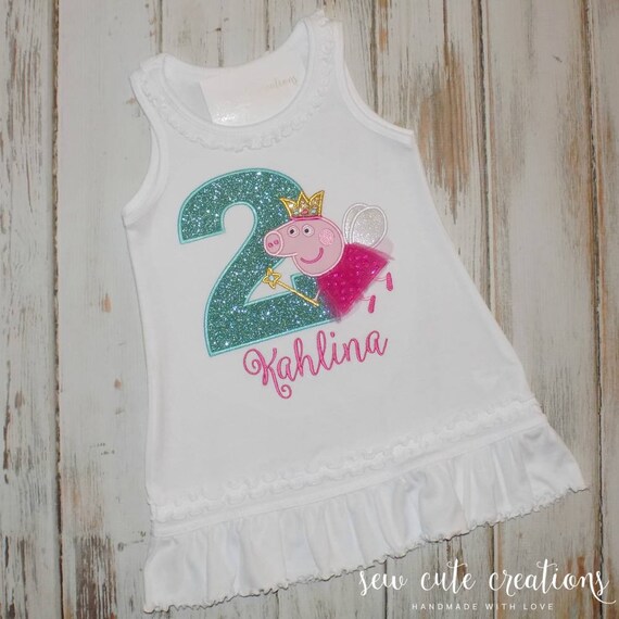 Peppa Pig Birthday dress - Peppa Pig birthday outfit - Peppa Pig Fairy outfit - Peppa pig party - Sew cute creations Il_570xn