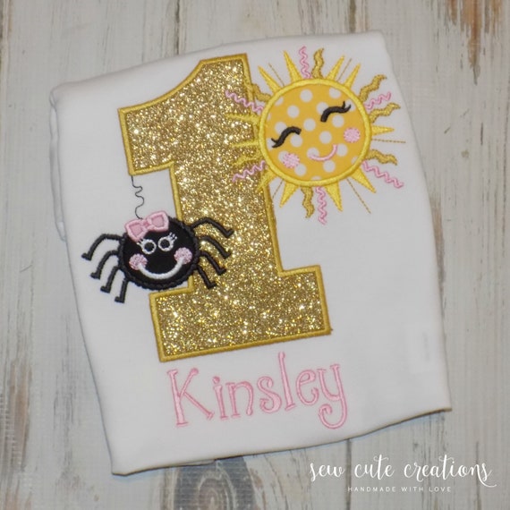 Itsy Bitsy Spider Birthday shirt boys or girls - Itsy Bitsy Spider birthday outfit - 1st birthday - 2nd 3rd birthday - sew cute creations Il_570xn