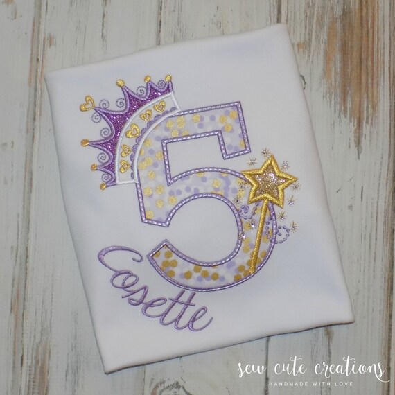 Princess birthday shirt - Princess Birthday outfit - Crown number - 1st 2nd 3rd 4th birthday - glitter princess - Sew cute creations Il_570xn