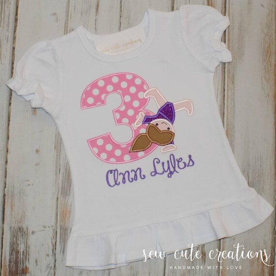 Gymnastics Birthday shirt for girls - Gymnastics birthday outfit - Gymnast birthday outfit - Tumbling birthday - Sew cute creations Il_570xn