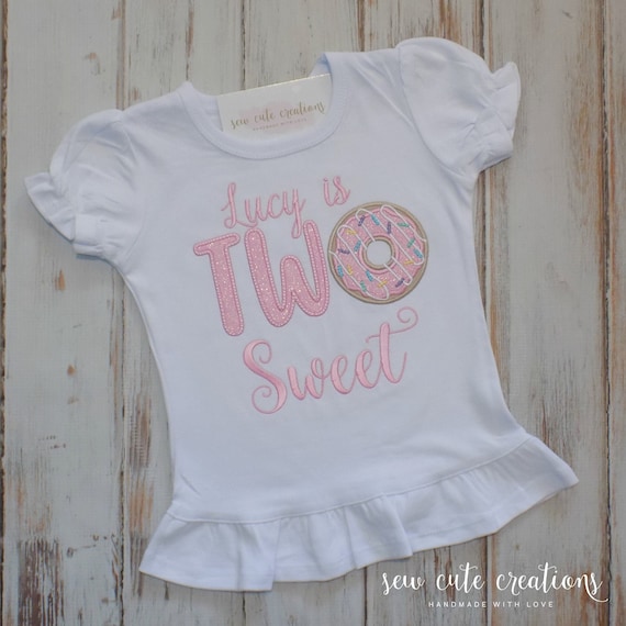 Two Sweet Donut birthday shirt - TWO Sweet Donut birthday outfit - Donut 2nd birthday - Doughnut 2nd birthday - Sew Cute Creations Il_570xn