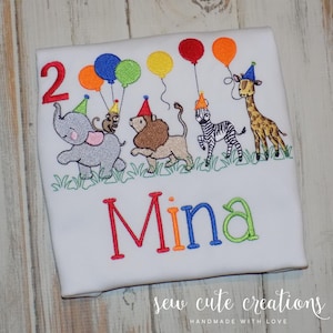 Zoo Animal Parade Birthday Shirt, Jungle Safari Party Outfit, Let&#39;s Get Wild party animal theme, 1st to 9th birthday tee, Sew cute creations