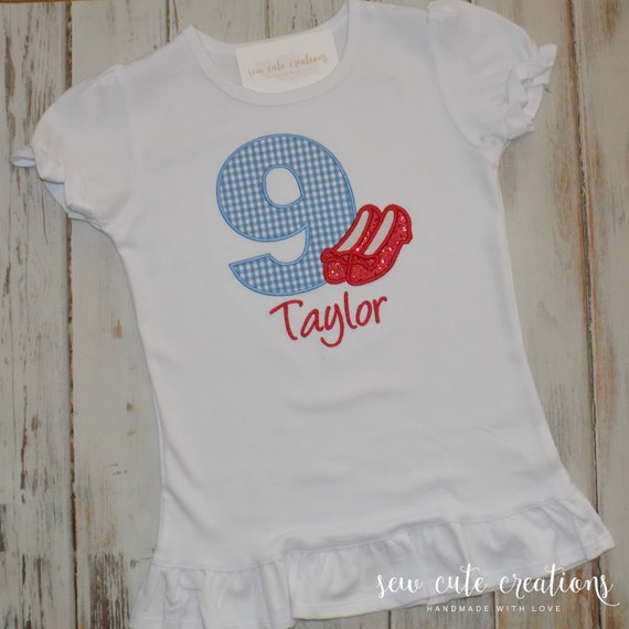 Wizard of Oz birthday shirt - Ruby Slippers birthday shirt - Dorothy birthday Shirt - Oz birthday outfit - sew cute creations Il_570xn