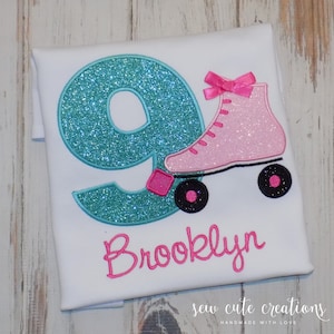 Roller Skate Birthday shirt, Skate party outfit, Roller Rink Party, 4th 5th 6th 7th 8th 9th birthday, Sew cute Creations