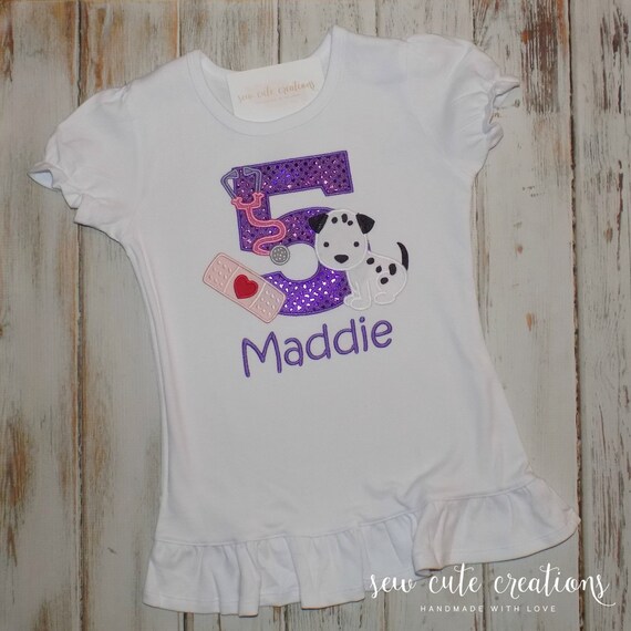 Puppy Birthday Shirt - Pet Veterinarian Birthday - Puppy birthday - Pet Vet Doctor - 4th 5th 6th 7th 8th Birthday - Sew Cute Creations Il_570xn