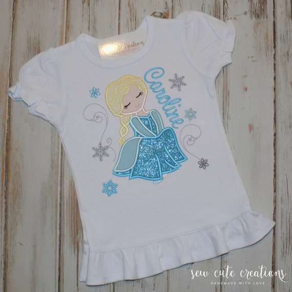 Elsa shirt Personalized - Elsa birthday outfit - Winter Birthday shirt - Princess birthday outfit - sew cute creations Il_570xn