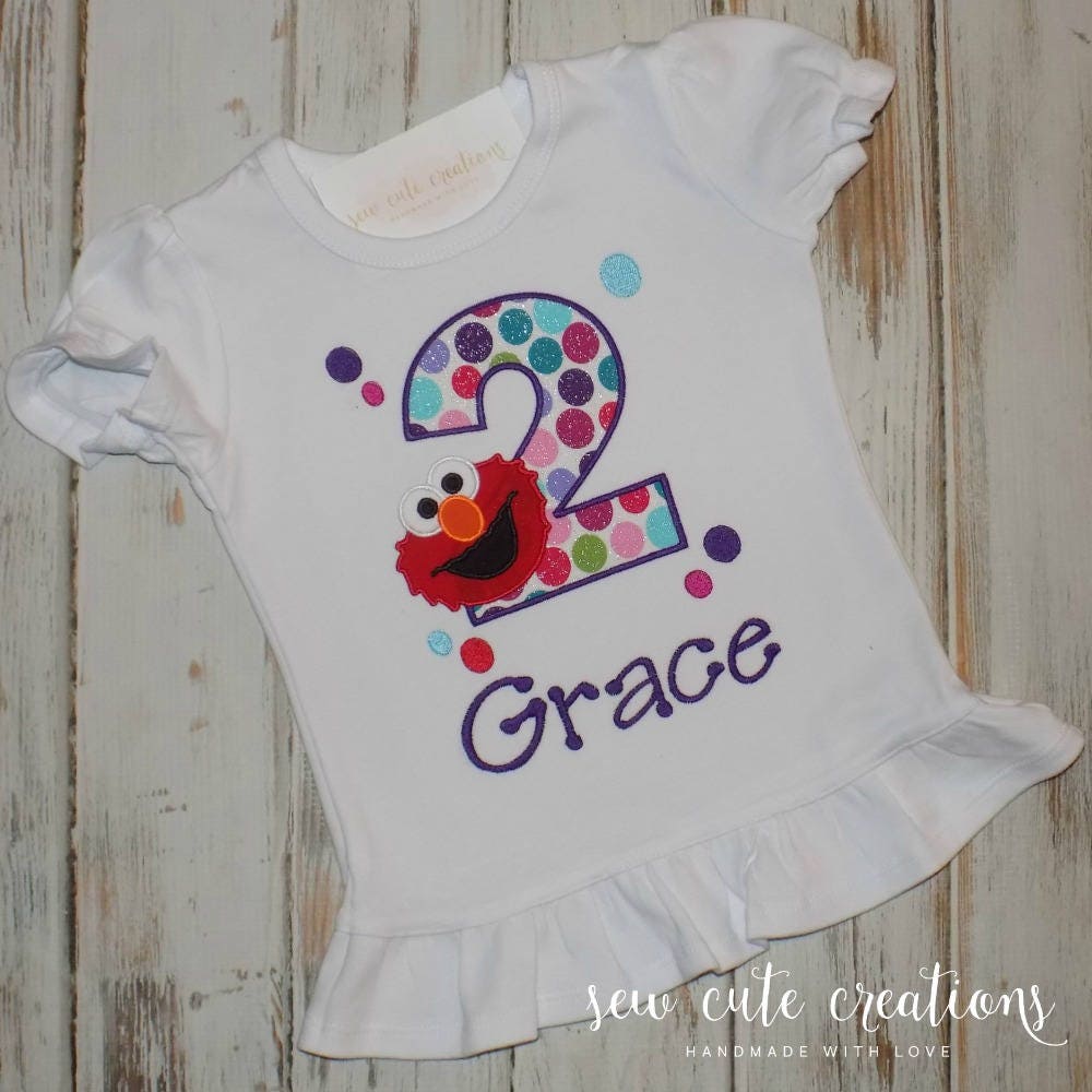 Elmo Birthday shirt Elmo shirt Elmo Girl birthday shirt Etsy