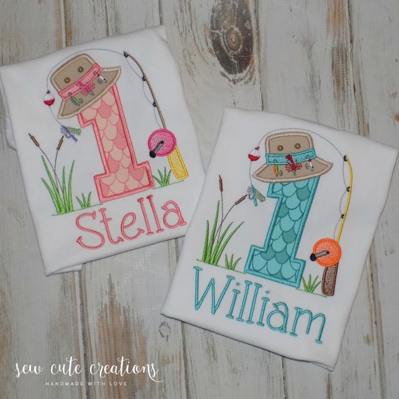 Fishing Birthday shirt for boys or girls - Fishing Birthday Outfit - Fishing pole - Outdoors - 1st 2nd 3rd 4th birthday - sew cute creations Il_570xn