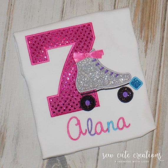 Roller Skate Birthday shirt - Roller Skate birthday outfit - Skate Party outfit - 6th birthday - 7th 8th 9th birthday - Sew cute Creations Il_570xn