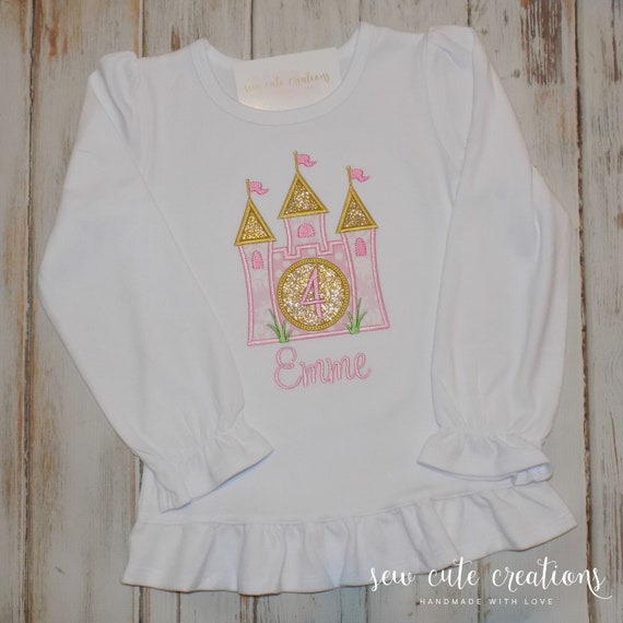 Princess Castle Birthday Shirt - Princess Castle Birthday outfit - Cinderella birthday - Cinderella castle - Sew cute creations Il_570xn
