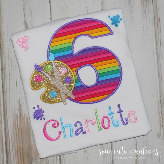 Paint Birthday shirt for boys or girls - Paint birthday outfit - Painting Artist party - 4th 5th 6th 7th 8th birthday - Sew Cute Creations Il_570xn