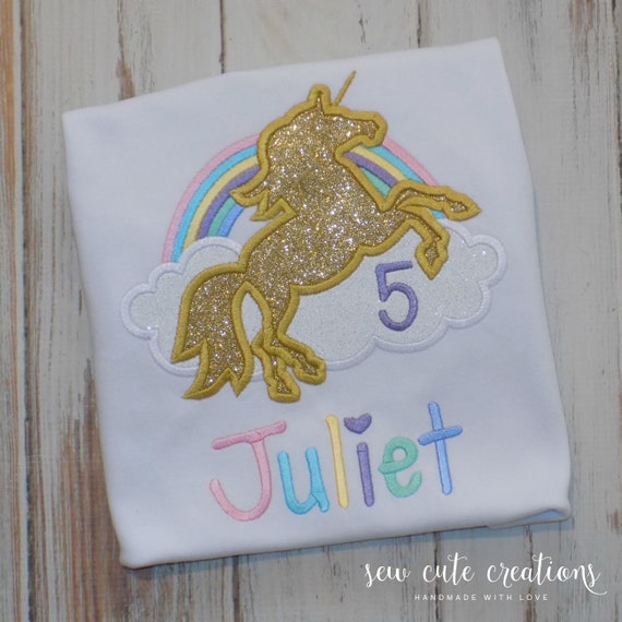 Unicorn Rainbow birthday shirt - Rainbow Unicorn birthday outfit - 2nd 3rd 4th birthday - 5th 6th 7th 8th 9th birthday - Sew Cute Creations Il_570xn